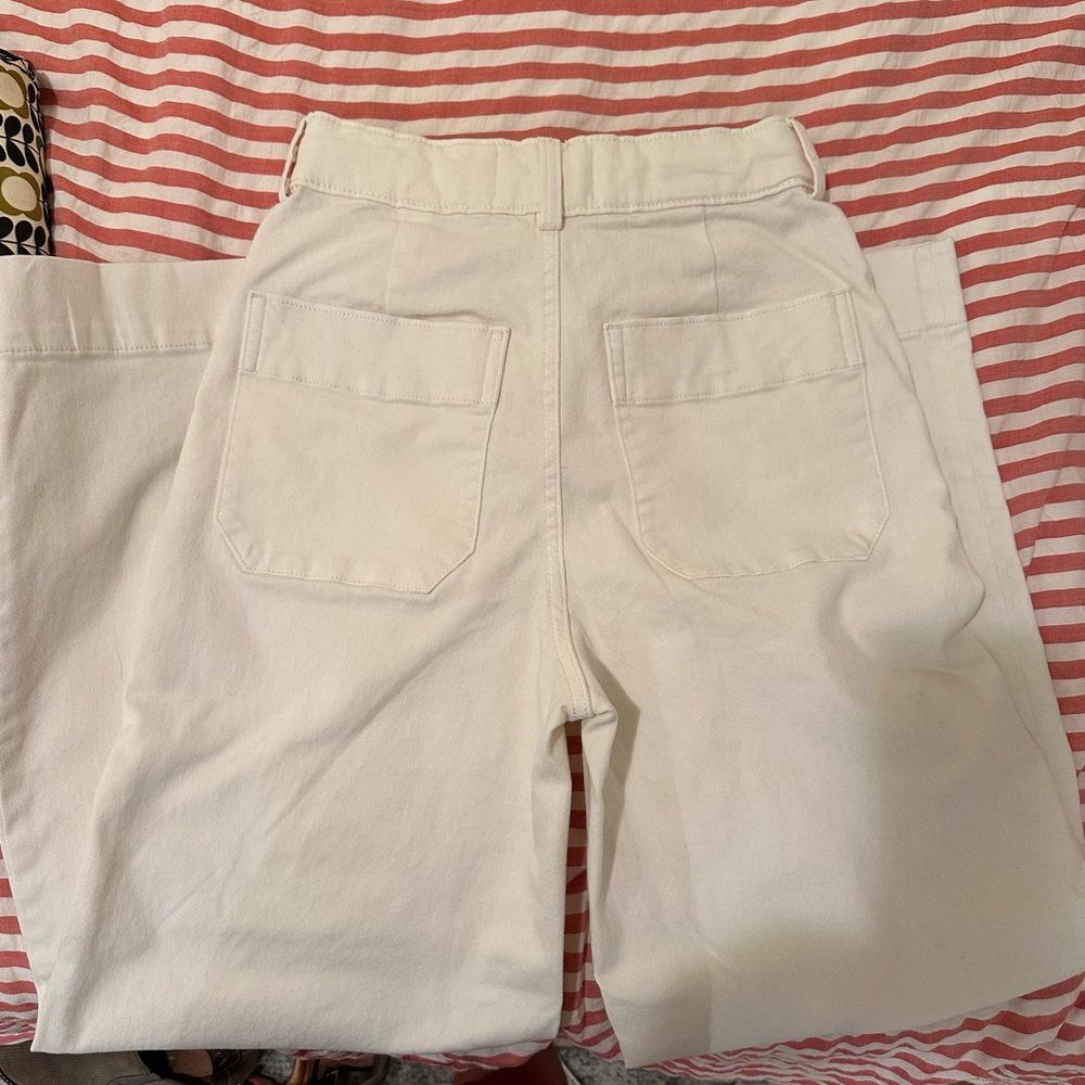 Everlane Cream Organic Cotton Pants Straight Leg